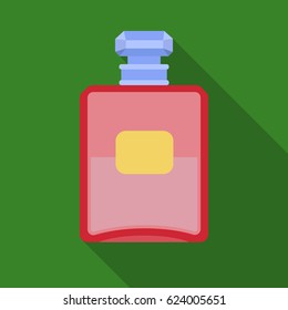 Bottle of french perfume icon in flat style isolated on white background. France country symbol stock vector illustration.