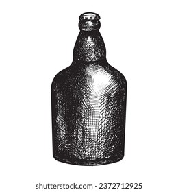 Bottle of fresh beer on white background