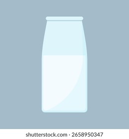 Una botella de leche fresca. Tema de la bebida. Bebida saludable. Leche de vaca. Granjero lechero. Ilustración vectorial