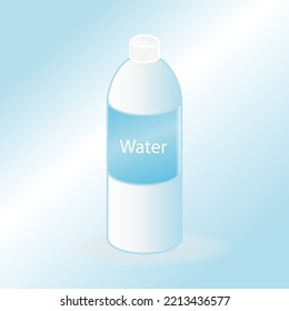 Bottle of fresh water, bottle of drink. Vector illustration Flat Cartoon in scribble line art style with pastel colors. healthy drink concept. Use for card, poster, web design, t-shirt print. 