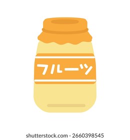 Bottle of fruit milk Illustration material Translation: Fruit milk