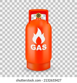 Flasche Gasbehälter einzeln auf transparentem Hintergrund, Vektorformat