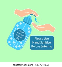 bottle gel alcohol for wash hand coronavirus Sterilize  prevention the virus vector illustration Concept about health