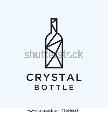 bottle geometric logo design vector illustration