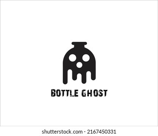 Bottle Ghost Logo Design Template