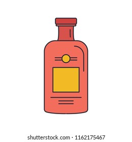 Bottle of gin icon. Cartoon bottle of gin vector icon for web design isolated on white background