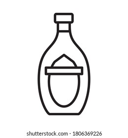 bottle of gin icon over white background, line style, vector illustration