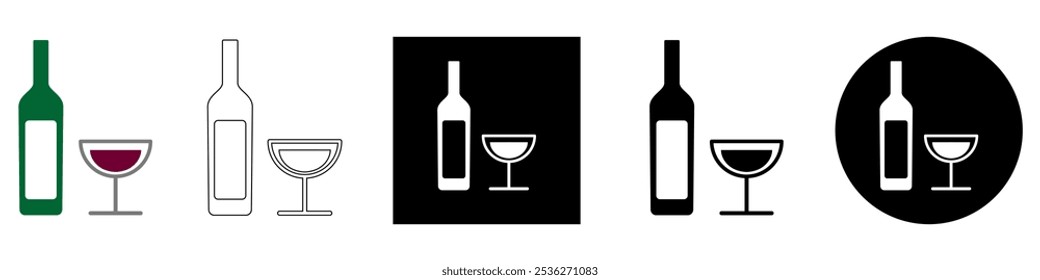 bottle and glass, alcohol vector pictogram sign icon symbol ui and ux design, glyphs and stroke line