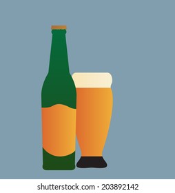 Bottle and glass of beer