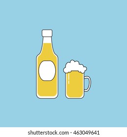Bottle and glass of beer