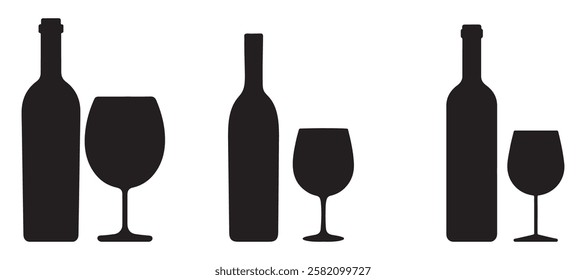 Bottle and glass of beer icon. Beer and pub, bar symbol. alcohol cocktail glass icon on white background