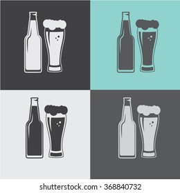 bottle and glass of beer.icon