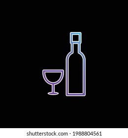 Bottle And Glass blue gradient vector icon