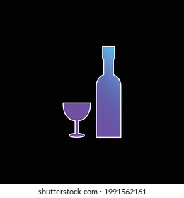 Bottle And Glass blue gradient vector icon