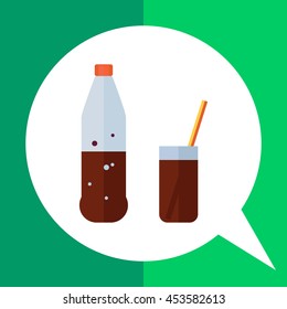 Bottle and glass with cola