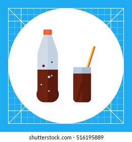 Bottle and glass with cola