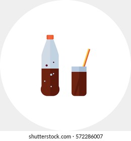 Bottle and glass with cola