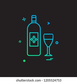 bottle glass drink icon vector design