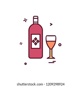 bottle glass drink icon vector design