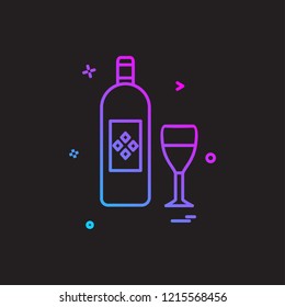 bottle glass drink icon vector design