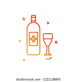 bottle glass drink icon vector design