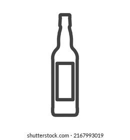 Bottle glass drink vector illustration icon. Liquid plastic container beverage symbol and alcohol bar label object. Food graphic sign soda or beer isolated white. Outline product silhouette blank pub