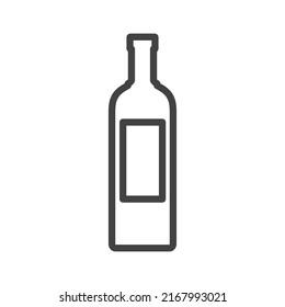 Bottle glass drink vector illustration icon. Liquid plastic container beverage symbol and alcohol bar label object. Food graphic sign soda or beer isolated white. Outline product silhouette blank pub