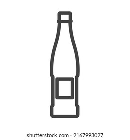 Bottle glass drink vector illustration icon. Liquid plastic container beverage symbol and alcohol bar label object. Food graphic sign soda or beer isolated white. Outline product silhouette blank pub