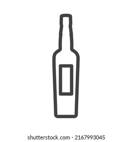 Bottle glass drink vector illustration icon. Liquid plastic container beverage symbol and alcohol bar label object. Food graphic sign soda or beer isolated white. Outline product silhouette blank pub
