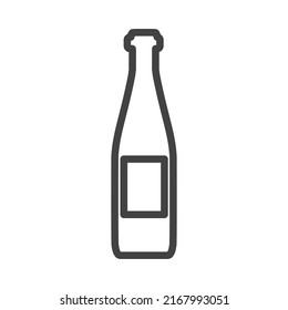 Bottle glass drink vector illustration icon. Liquid plastic container beverage symbol and alcohol bar label object. Food graphic sign soda or beer isolated white. Outline product silhouette blank pub