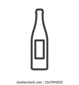 Bottle glass drink vector illustration icon. Liquid plastic container beverage symbol and alcohol bar label object. Food graphic sign soda or beer isolated white. Outline product silhouette blank pub