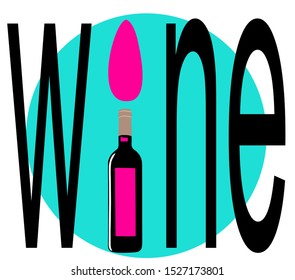 Bottle glass drink wine design