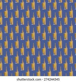 Bottle and glass filled with drink seamless texture. Editable and design suitable vector illustration. 