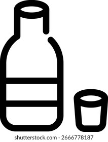 Una botella y un icono de vidrio