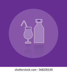 A bottle with a glass icon