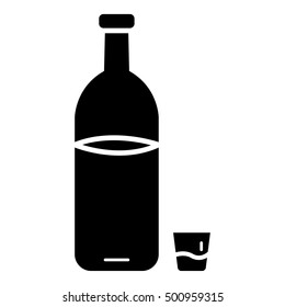 Bottle and glass icon.