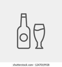 Bottle and glass icon isolated on background. Beverage symbol modern, simple, vector, icon for website design, mobile app, ui. Vector Illustration