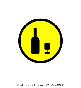Bottle and glass icon vector graphic design