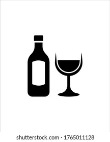 bottle with glass icon,vector best flat icon.