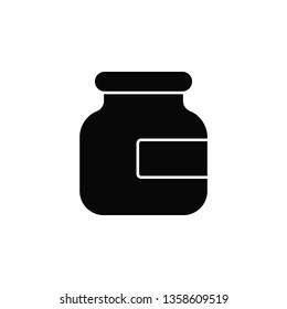 Bottle, glass, jam vector icon. Element of kitchen for mobile concept and web apps illustration. Thin flat icon for website design and development, app development. Premium icon