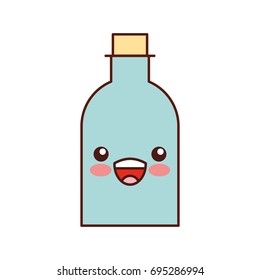 bottle glass kawaii character