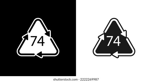 Bottle glass light brown. Glass recycling code 74 GL. Vector illustration