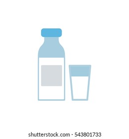 bottle and a glass of milk