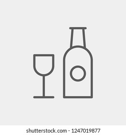 Bottle and Glass Modern Simple UI Vector icon