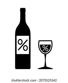 bottle and glass on a white background