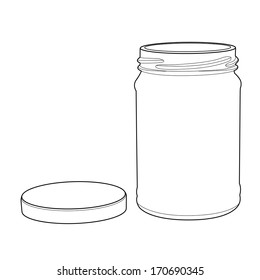 bottle glass out line vector 