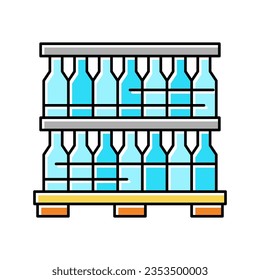 bottle glass packing and storage color icon vector. bottle glass packing and storage sign. isolated symbol illustration