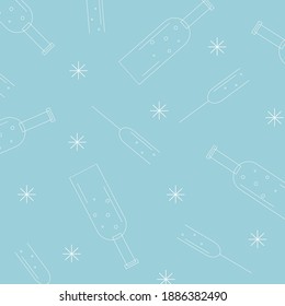 Bottle and glass pattern vector