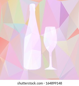bottle and glass polygon background