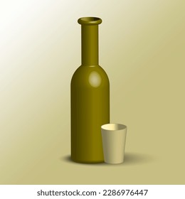 frasco de vidrio. Diseño 3d realista. Ilustración vectorial.